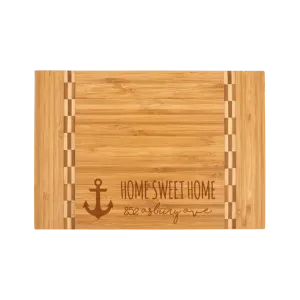 Bamboo Cutting Board with Block Inlay